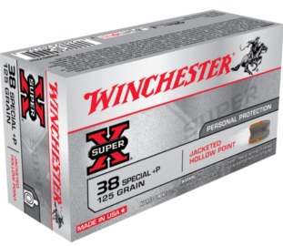 Winchester Super-X Handgun Ammunition .38 Spl (+P) 125 gr. JHP 945 fps 50/ct
